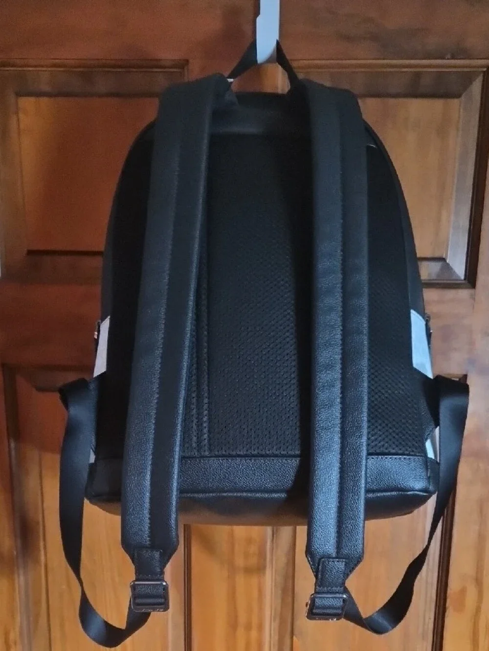 Michael Kors White and Black MK Logo Backpack